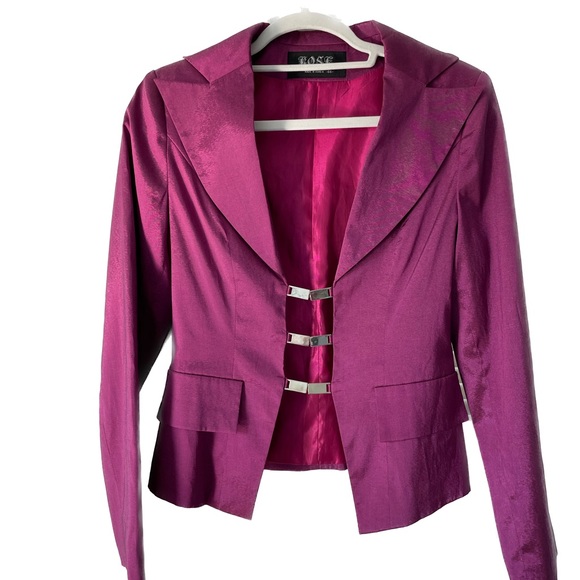 Pink Glitter Suit with Embroidered Skirt - Picture 3 of 16